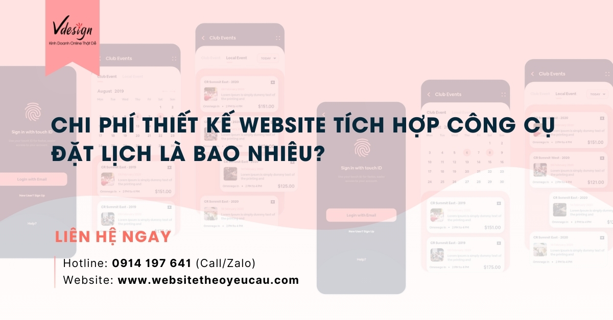 Chi phí thiết kế website tích hợp công cụ đặt lịch là bao nhiêu?