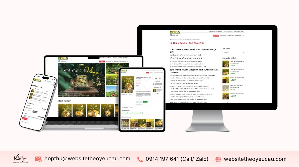 Website bán hàng Nông Sản Chú Chín