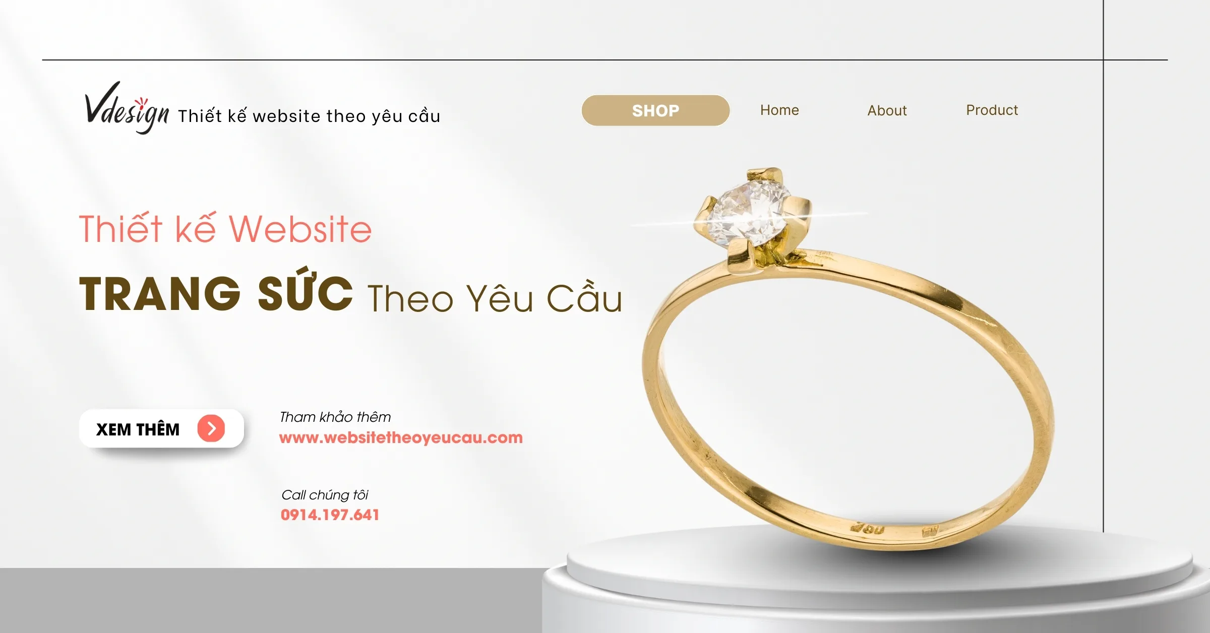 Thiết kế Website Cửa Hàng Trang Sức Cao Cấp theo yêu cầu | Công ty VDesign
