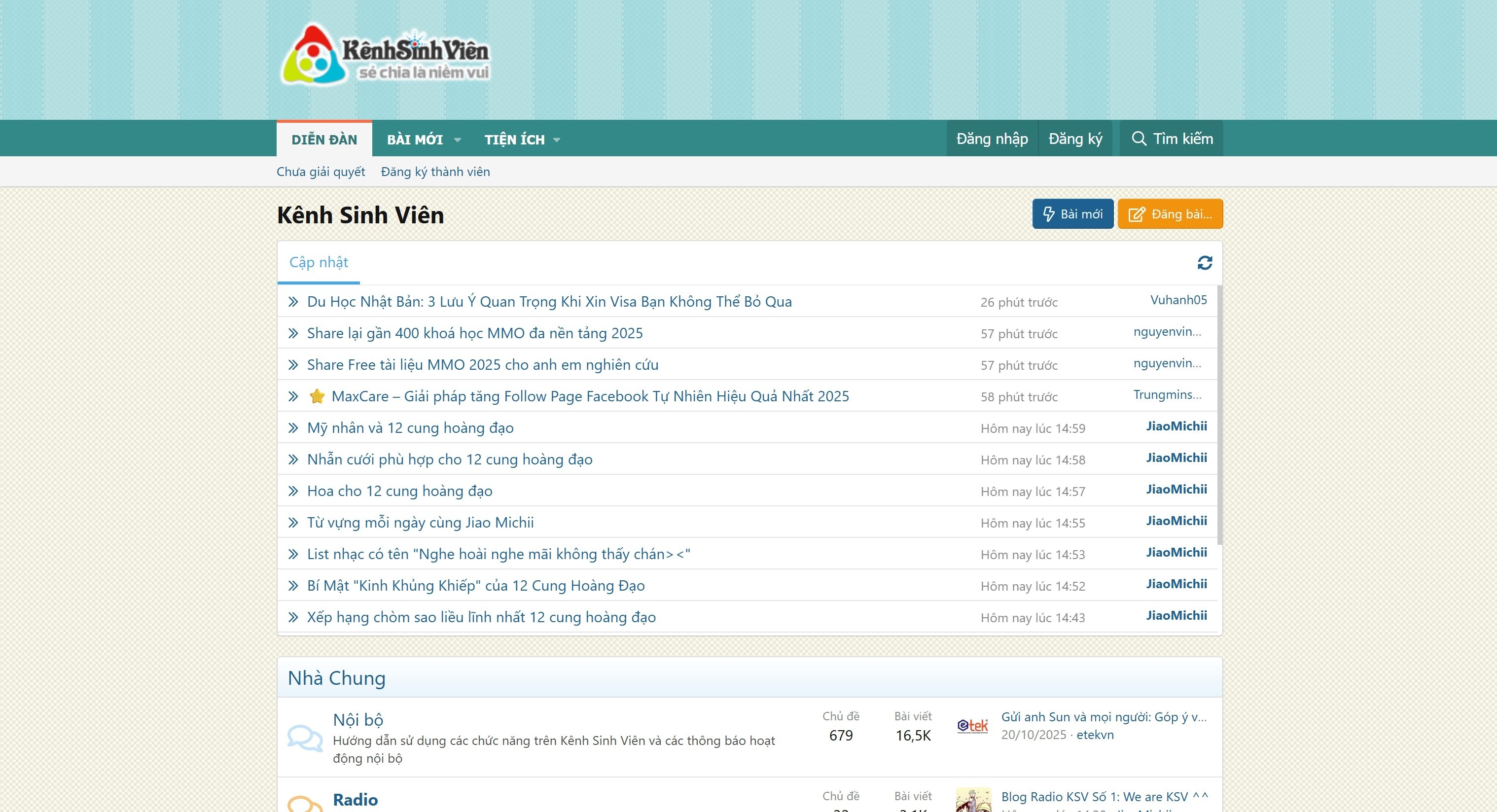 Website diễn đàn - nơi mà cộng đồng người dùng đăng bài, thảo luận và chia sẻ thông tin theo từng chủ đề.