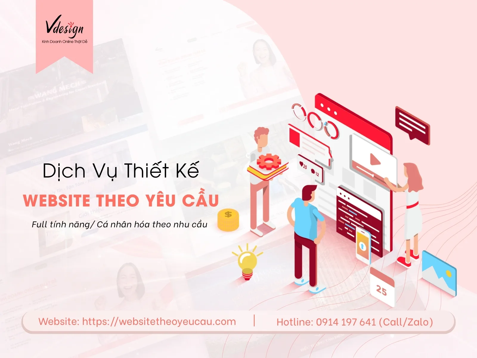 VDesign thiết kế website theo yêu cầu chuyên nghiệp, chuẩn SEO và tùy chỉnh theo nhu cầu doanh nghiệp/ cá nhân