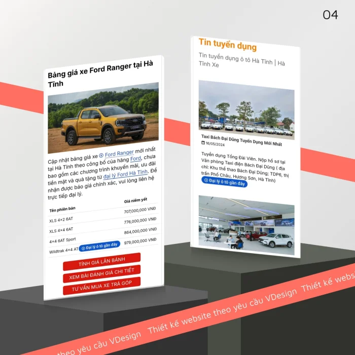 Dự Án Website Hệ Thống Dữ liệu Ô Tô Hà Tĩnh