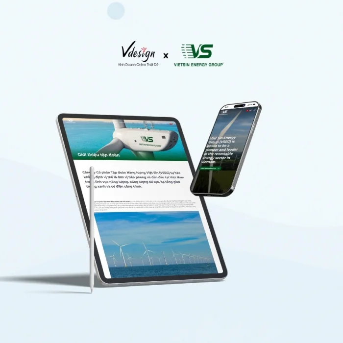 Dự Án Website Doanh Nghiệp VIỆT SIN – Giải Pháp Năng Lượng Bền Vững | VDesign
