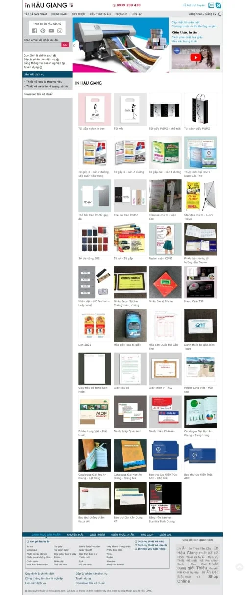 Thiết kế website In ấn Hậu Giang